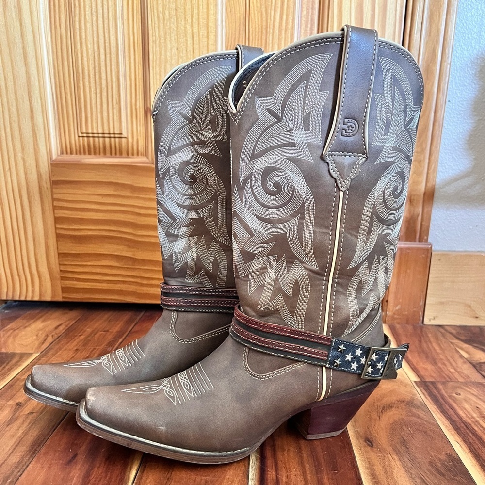 Durango 8.5 Women' Cowboy Boots Western American Flag Cowgirl Rodeo Festival USA - Picture 3 of 9